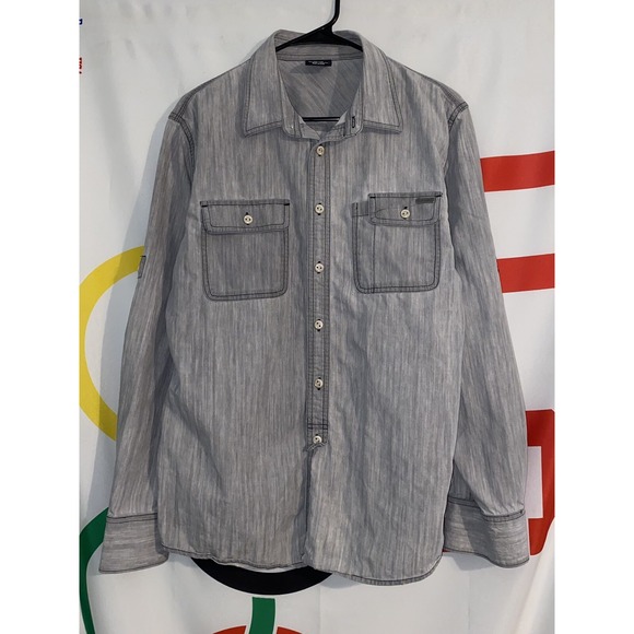 Oakley Other - Oakley Button Up Shirt Mens Medium Gray Long Sleeve Pockets Spread Collar
